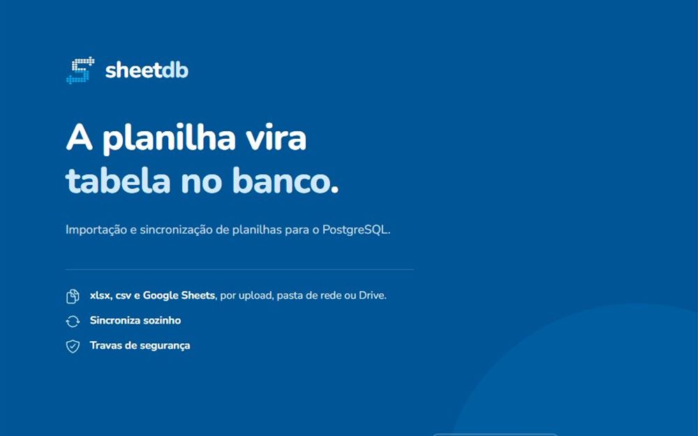 Tela do sheetdb